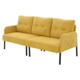 thumbnail image 4 of Jopath Oversized Loveseat, Double-Seater Sofa Cozy Bedroom Sofa with Metal Legs and Side Pockets for Living Room Bedroom Dorm Apartment Mustard Yellow, 4 of 7