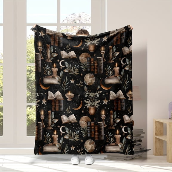 Vintage Floral & Magic Starry Sky Flannel Throw Blanket Perfect Thanksgiving Gift for Friends & Family Soft & Cozy for Couch Bed Car Office Camping All-Season Comfort
