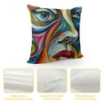 thumbnail image 4 of Shiartex Throw Pillow Cover Colors of The Mood Series Abstract Arrangement Human Face Pillowcase Home Decorative Square Pillow Case Cushion Cover White, 4 of 5