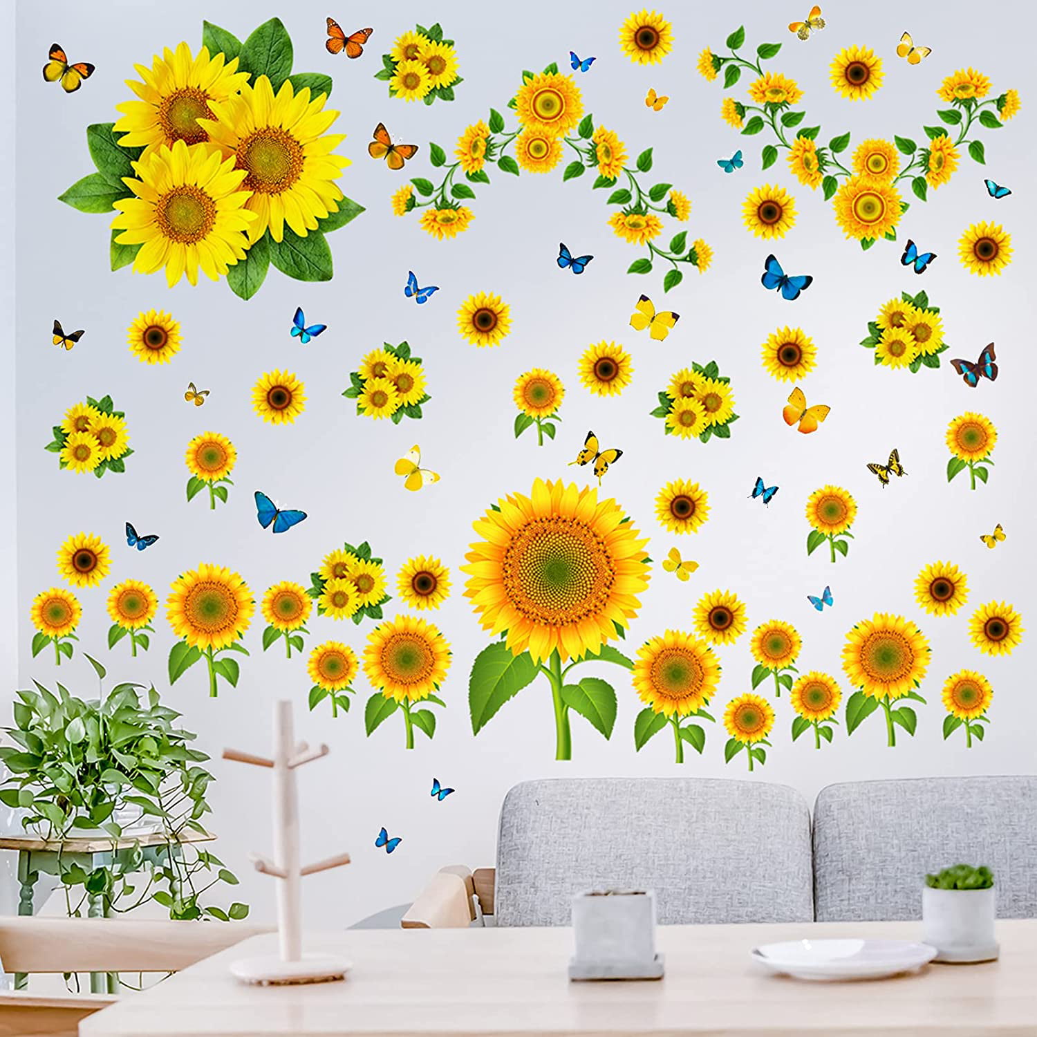 Daisy Flower Floral Wall Sticker Vinyl Decal for Girls Bed Room Decor 18pc 2Colr 