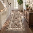 thumbnail image 4 of MJIAexp 2'x8' Boho Floral Kitchen Runner Rug Machine Washable Runner Rug Non-Slip Rubberback Hallway Runner Laundry Rug Throw Carpet for Living Room Bedroom Dining Room Entryway Kitchen Dark Brown, 4 of 9