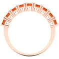 thumbnail image 5 of 2.61 ct Brilliant Emerald Cut Simulated Red Diamond 18K Rose Gold Eternity Band SZ 3.75, 5 of 6