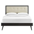 thumbnail image 5 of Modway Willow King Wood Platform Bed with Splayed Legs in Black/Beige, 5 of 10
