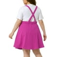 thumbnail image 4 of DARING DIVA Plus Side Adjustable Strap Denim Overall A Line Denim Dress 1X Hot Pink, 4 of 6