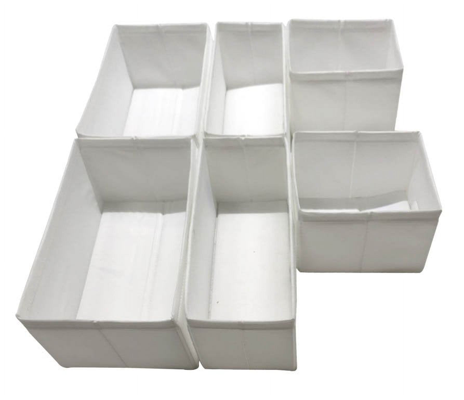 Mainstays White Fabric Drawer Organizer Set, 6 Total Bins, 3 Sizes - image 4 of 5