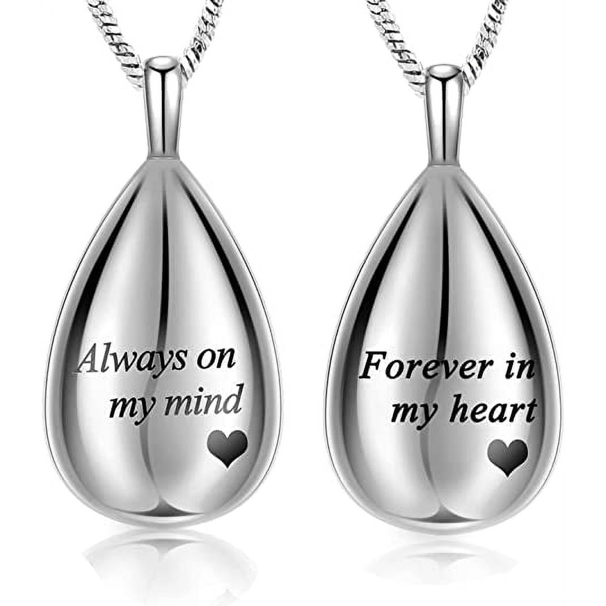 Carved Teardrop Keepsake Ashes Necklace / Cremation Keychain Urn Pendant Cremation Memorial Jewelry Cremation Jewelry for Ashes-Stainelss Steel Teardrop Memorial Keepsake Keychain / Pendant