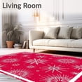 thumbnail image 2 of ODIKA 2'x3' Machine Washable Non-Slip Area Rug, Latch Hook Kit Snowflake DIY Pillow Cover Crochet Needlework High Traffic Rug with Pad, Red, 647013, 2 of 8
