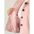 thumbnail image 5 of REFINED ATTIRE Women's Short Peacoat Turn Down Collar Single Breasted Button Closure Overcoat Pink M, 5 of 7