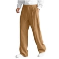 thumbnail image 6 of RYDCOT Men's Pleated Baggy Dress Pants High Waisted Straight Leg Pants Casual Work Trousers with Pockets Slacks for Men Khaki, 6 of 9