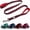 Red, variant on BLACK RHINO Striped Dog Leash Double Handle Reflective (5 Ft, Aqua/Gr)