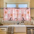 thumbnail image 2 of Yayeee Kitchen Curtains Set of 2 Light Filtering 57"x36" Over Sink Window Panels, Cute Pink Halloween, 2 of 7