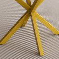 thumbnail image 6 of Miniyam Round Extendable Dining Table, Faux Marble Top with Yellow X-Shaped Steel Base, 43" to 59" Modern Kitchen Table for 4–6 People, Walnut, 6 of 7