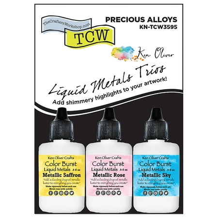 UPC: 0789458493595 | Ken Oliver Liquid Metal Watercolor Set 3-Colors Precious Alloys