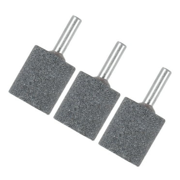 Uxcell 3-Pack Abrasive Mounted Stone Grinding Bits, 1/4 IN(6mm) Shank Polishing Sanding Drill Bit 1IN(25mm) Dia Cylinder [Gray]