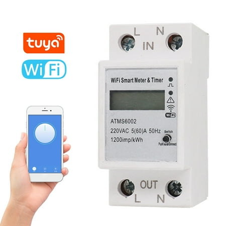 

Docooler WiFi Intelligent Electric Meter Intelligent Energy Meter Timer Home Electric Meter Mobilephone APP Remotes Control No Need Manual Meter Reading Electric Meter