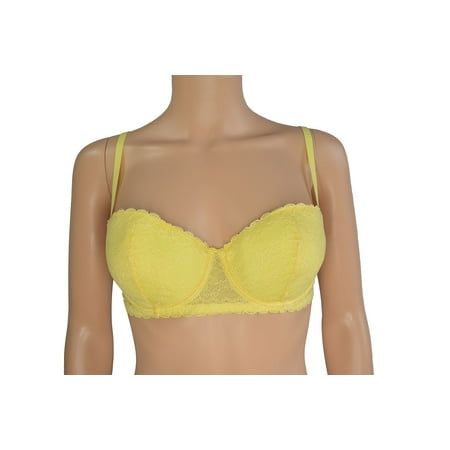

La Perla Women s Yellow Lace Padded Underwire Bra (36C)