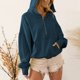 thumbnail image 1 of Sudadera Jersey informal para mujer, Color sólido, media cremallera, línea H, hombros caídos, traje de calle Cgtredaw Azul T XL para Mujer, 1 of 8