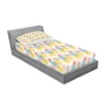 thumbnail image 2 of Ambesonne Geometric Fitted Sheet & Pillow Sham Set, Unusual Trippy Lines, Twinxl, Multicolor, 2 of 2
