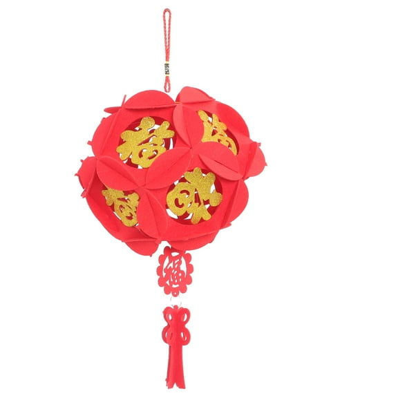 NICEXMAS 2Pcs Red Traditional Lantern Pendant for Indoor Festive Celebration Decor