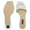 thumbnail image 5 of Nine West Indra White Square-Toe Low Heel Leather Sole Heeled Sandal (6.5, White), 5 of 5