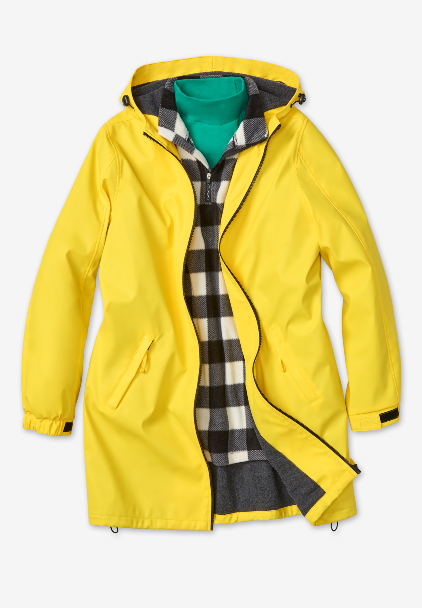 Woman Within Women's Plus Size Hooded Slicker Raincoat Raincoat - image 5 of 6