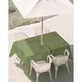 thumbnail image 2 of 60x120 Inch Outdoor Tablecloth with Umbrella Hole Zipper Rectangle Farmhouse Green Rectangular Tablecloths Outside Waterproof Boho Vintage Country Woven Texture Patio Table Cloth Cover for Picnic, 2 of 8