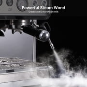 Espresso Machine with Milk Frother and Grinder, 15 Bar Automatic Espresso Coffee Machine All In One Coffee Maker with Italian ULKA Pump, 2.5L Water Tank, Brushed Stainless Steel for Home Office