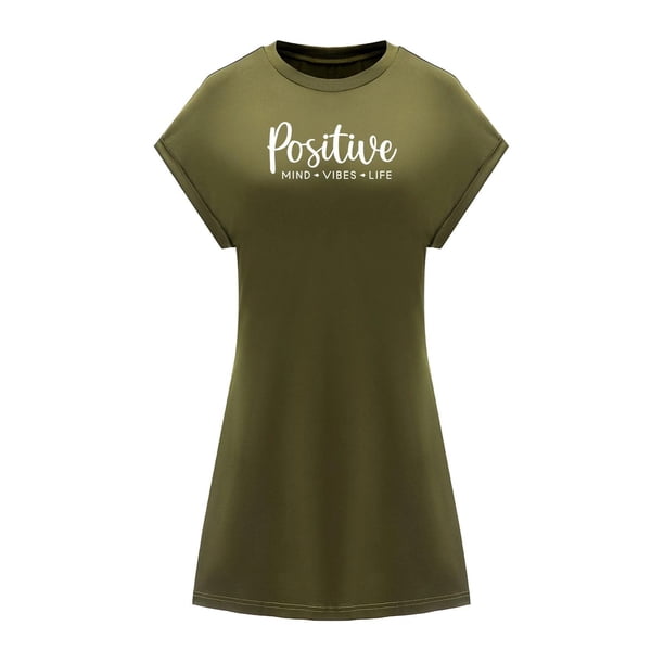 Vestido de verano para mujer, vestido clásico de cuello redondo para desplazamientos, viajes, todos los días. L