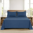 thumbnail image 3 of Mainstays Super Soft Brushed Microfiber Bed Sheet Set, Navy Geo, Queen, 4 Piece, 3 of 13