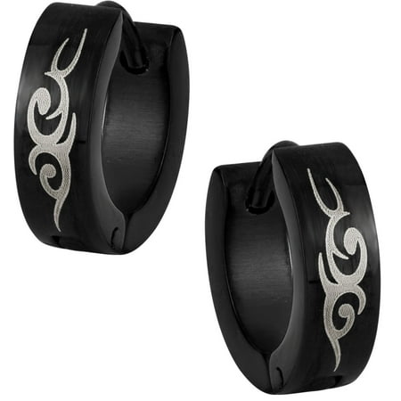 surgical earrings steel 316l hoop anodized tribal symbol