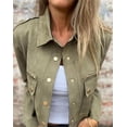 thumbnail image 3 of utcoco 2024 Women's Fashion Cropped Suede Solid Color Leather Jacket, 3 of 4