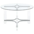 thumbnail image 5 of Keeling 47-inch Round Glass Top Acrylic Dining Table Chrome, 5 of 7