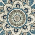 thumbnail image 4 of Ox Bay Erica 5' Round Ivory/Teal Floral Medallion Indoor Area Rug, 4 of 6