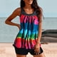 thumbnail image 3 of Gibobby Conjunto de bikini sexy Trajes de baño de dos piezas para mujer Camiseta sin mangas con estampado de puntos con trajes de baño Boyshorts(Azul claro,CH), 3 of 5