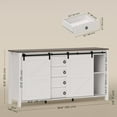 thumbnail image 3 of HOMCOM Buffet-Vaisselier de Style Ferme avec Portes Blanc Crème, 3 of 10
