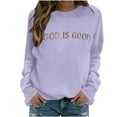 thumbnail image 4 of Sweatshirt Women Christian Religious Faith Classic Graphic Crewneck Pullover Long Sleeve Shirts Bible Verse, 4 of 4