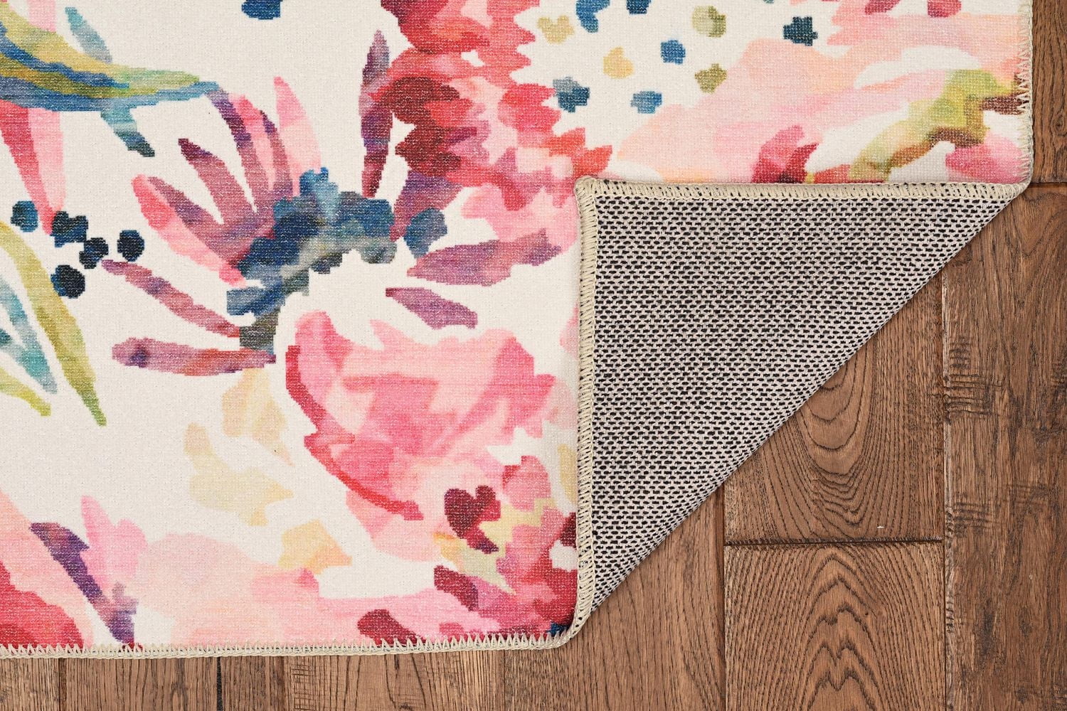 Tapis d'appoint lavable Julian 3 pi x 5 pi framboise et ivoire