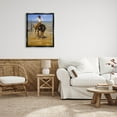 thumbnail image 2 of Equestrian Rodeo Horse Jockey Animals & Insects Painting Jet Black Framed Art Print Wall Art, 2 of 6