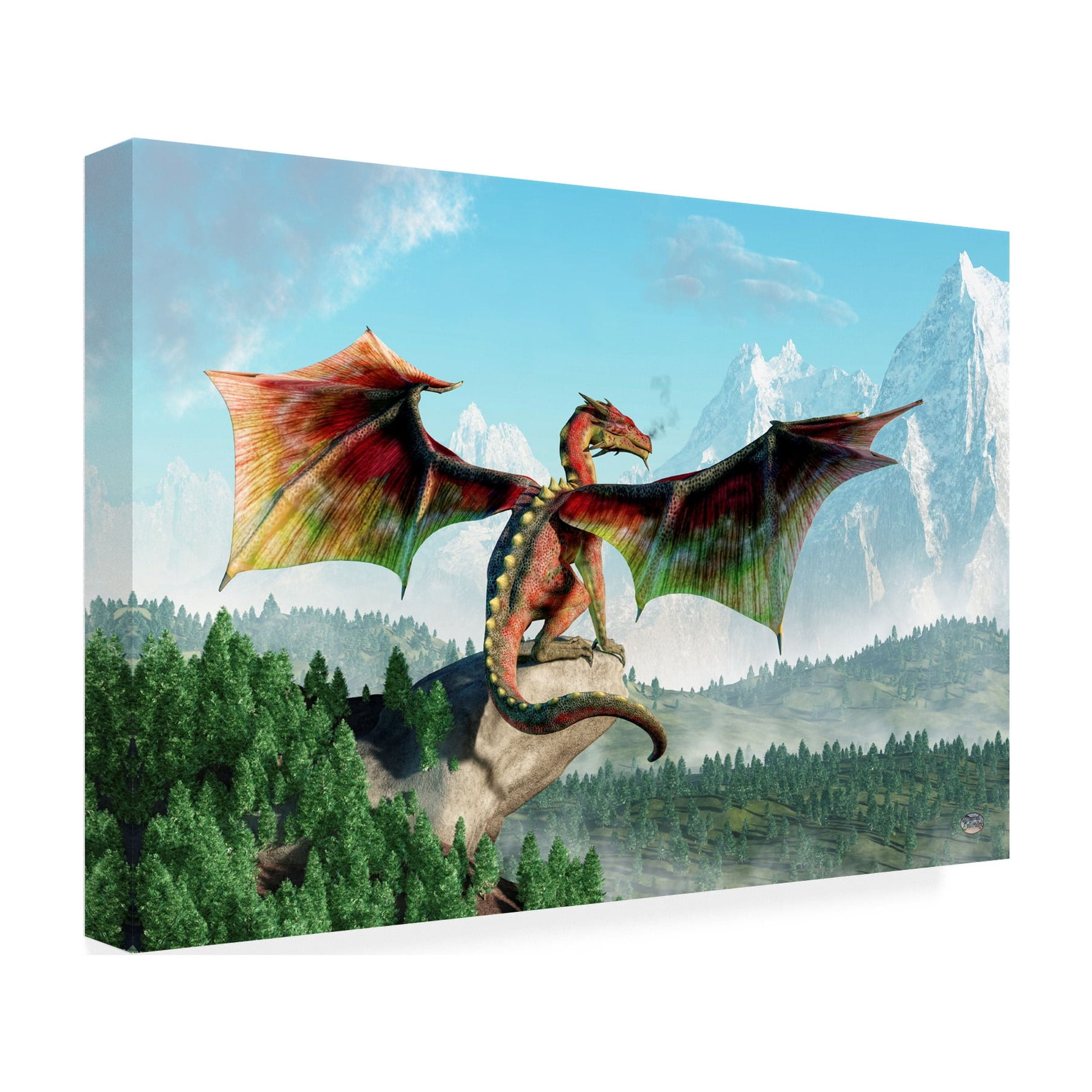 Trademark Fine Art 'Perched Dragon' Canvas Art by Daniel Eskridge