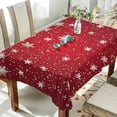 thumbnail image 4 of SKYSONIC Christmas Snowflake Tablecloth Waterproof Washable Polyester Square Table Cover Durable Tablecloth for Kitchen Dining Table Party Decor (60 X 120 Inch), 4 of 7