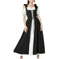 thumbnail image 7 of Youyipin Tennis Dress Scarlet Darkness Renaiss Ance Peasant Medieval Short Sleeve Maxi Cocktail Dresses For Women, 7 of 7