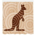 thumbnail image 3 of Ambesonne Abstract Art Shower Curtain, Kangaroo with Dots, 69"Wx84"L, Peach Brown Redwood, 3 of 5