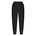 thumbnail image 5 of Tianiyouqing Linen Lounge Women's Capris Pants Elastic Waist Wide Leg Petite Length High Waisted Lightweight Harem Pants Drawstring Breathable 2025 Cropped Pants BlackM, 5 of 6