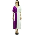 thumbnail image 5 of Bimba Womens Long Rayon 2 Colours Kaftan With Belt Designer Beach Cover Up Caftan Maxi Dress, 5 of 9