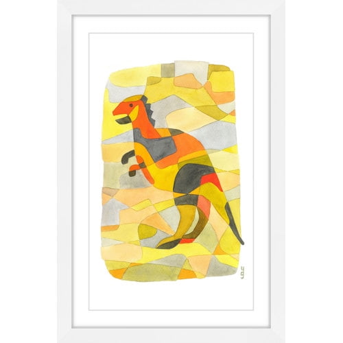 Marmont Hill "Dinosaur 1" by Yolanta Gawlik Painting Print on White Wood