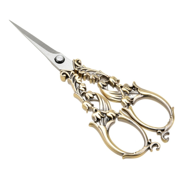 JLSJ Vintage European Style Scissors, Embroidery Scissors Fancy Scissors,  Stainless Steel Craft Shears Scissors for Sewing 