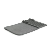 Umbra Udry Mini Dish Drying Rack & Microfiber Dish Mat - Space-Saving Lightweight Design Folds Up For Easy Storage 20 X 13 Inches