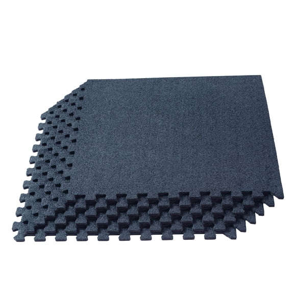 We Sell Mats 3/8" Thick Interlocking Foam Carpet Tiles Durable Carpet Squares Anti Fatigue Support for Home Office or Classroom Use, 24 in x 24 in, Charcoal Gray, 100 Square Feet (25 Tiles) (CRT-10M)
