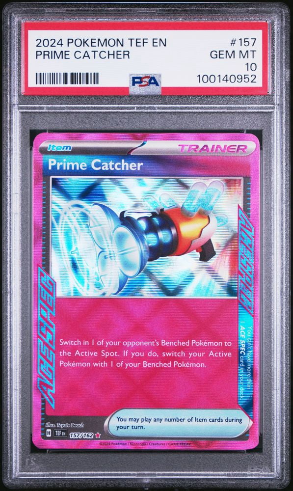 2024 Pokemon Tef EN-Temporal Forces Prime Catcher Foil Trainer Card PSA 10 #157