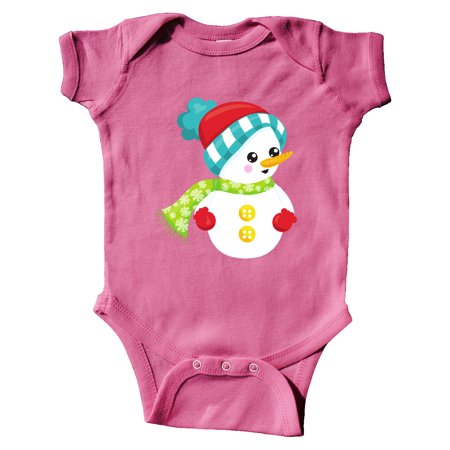 

Inktastic Snowman With Hat Scarf Gloves Carrot Nose Gift Baby Boy or Baby Girl Bodysuit